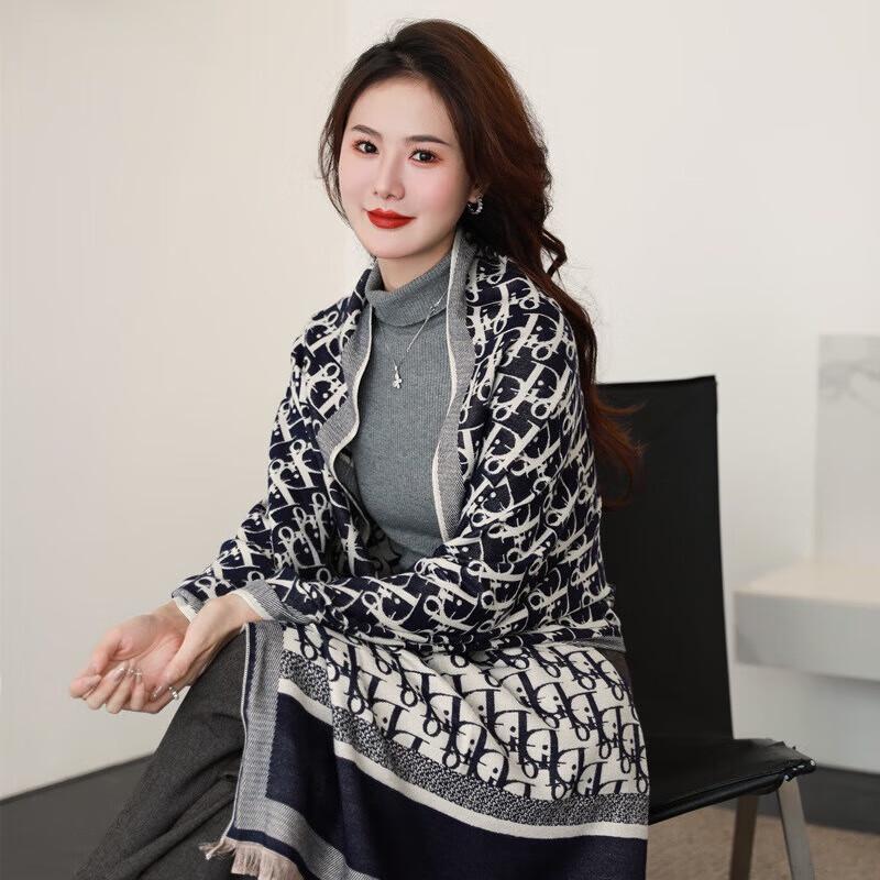 Women s Faux Cashmere Letter Pattern Scarf Shawl