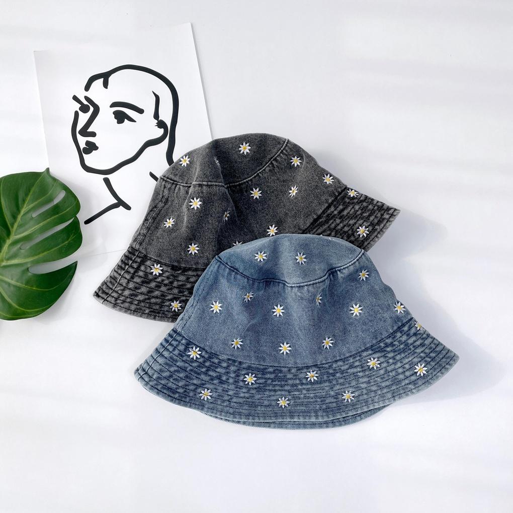 Women's and Men's Daily Denim Flower Bucket Hat