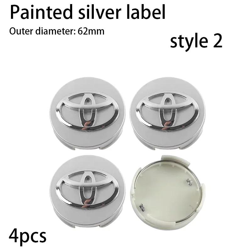 2026 New For Toyota 4Pieces 57mm 62mm Wheel Hub Center Caps for Toyota Corolla RAV4 Camry Yaris C-HR Prius Crown Highlander Car