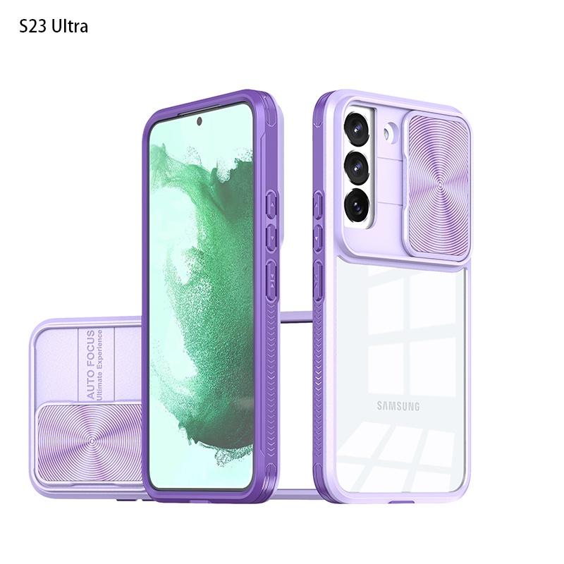 Protective And Stylish! Two-in-one Samsung S23 Ultra Phone Case In Trendy Colors Navy Blue Blue+pink Chinese Red Purple Olive Green Black Pink+green