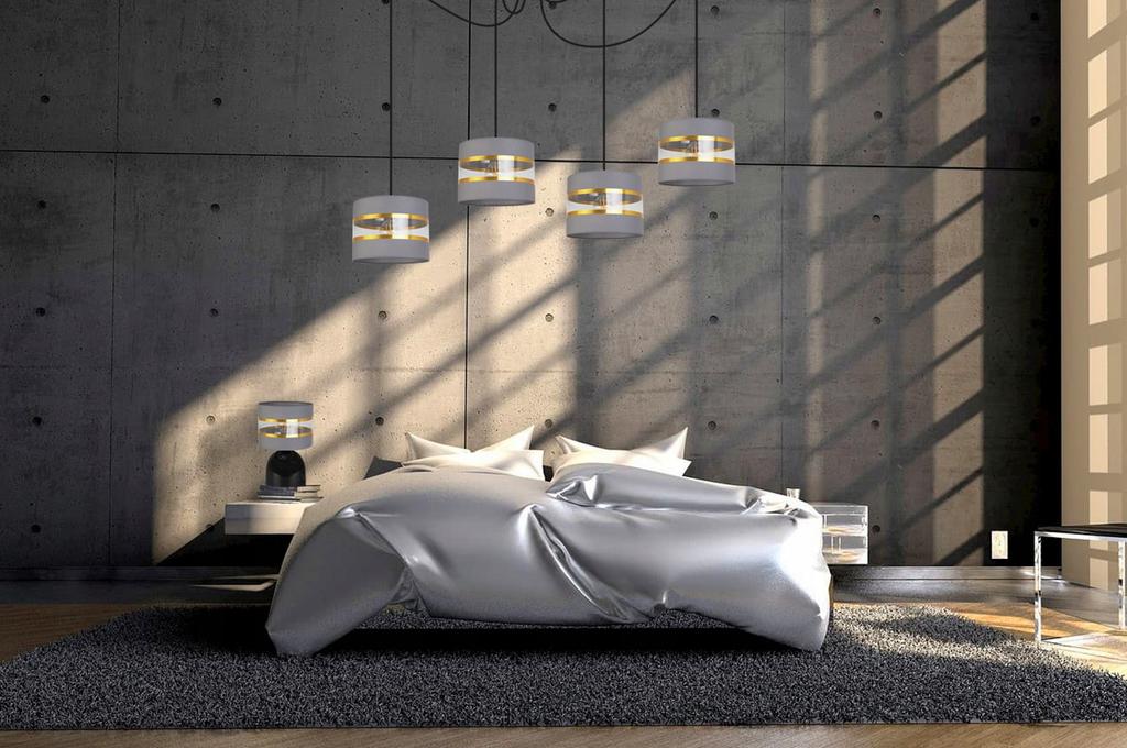 Night Table Lamp, Elegant Gold Lampshade, 20 Cm