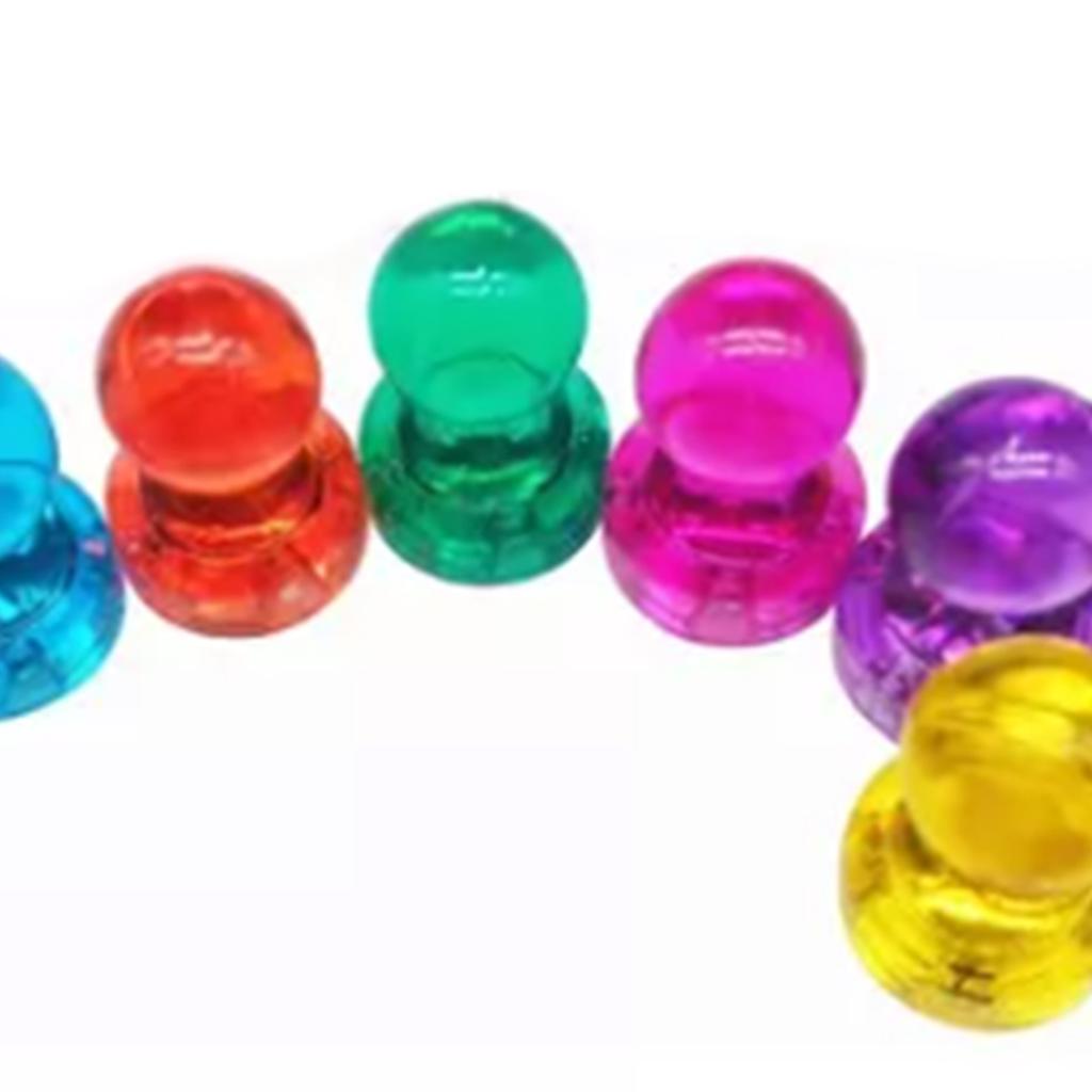 40 Peças Ímãs de Quadro Branco Cores Sortidas Acrílico Resistente Multiuso Alfinetes Magnéticos para Escritório