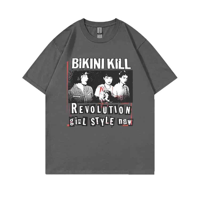 Rock Punk Band Bikini Kill Revolution Girl T-Shirt Feminist Riot Grrrl Kathleen Hanna T-Shirt Männer Frauen Vintage Übergroßes T-Shirt