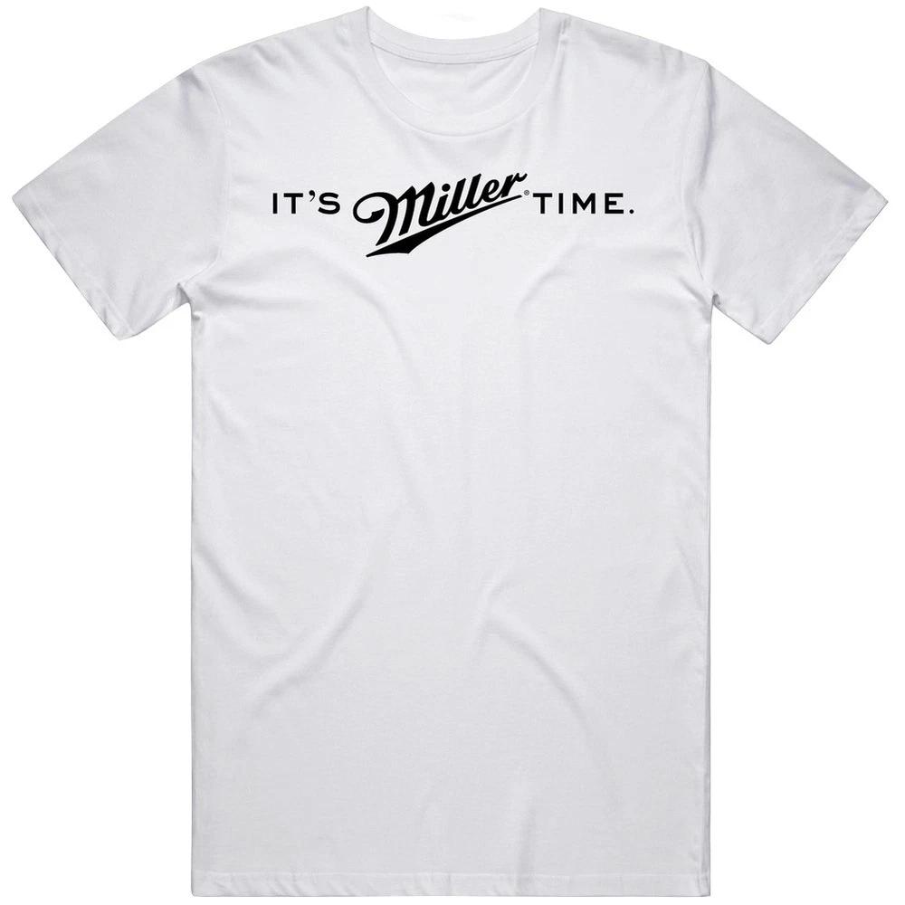 Its Miller Time Genuine Draft Mgd American Beer Logo Drinking Vintage T Sh S