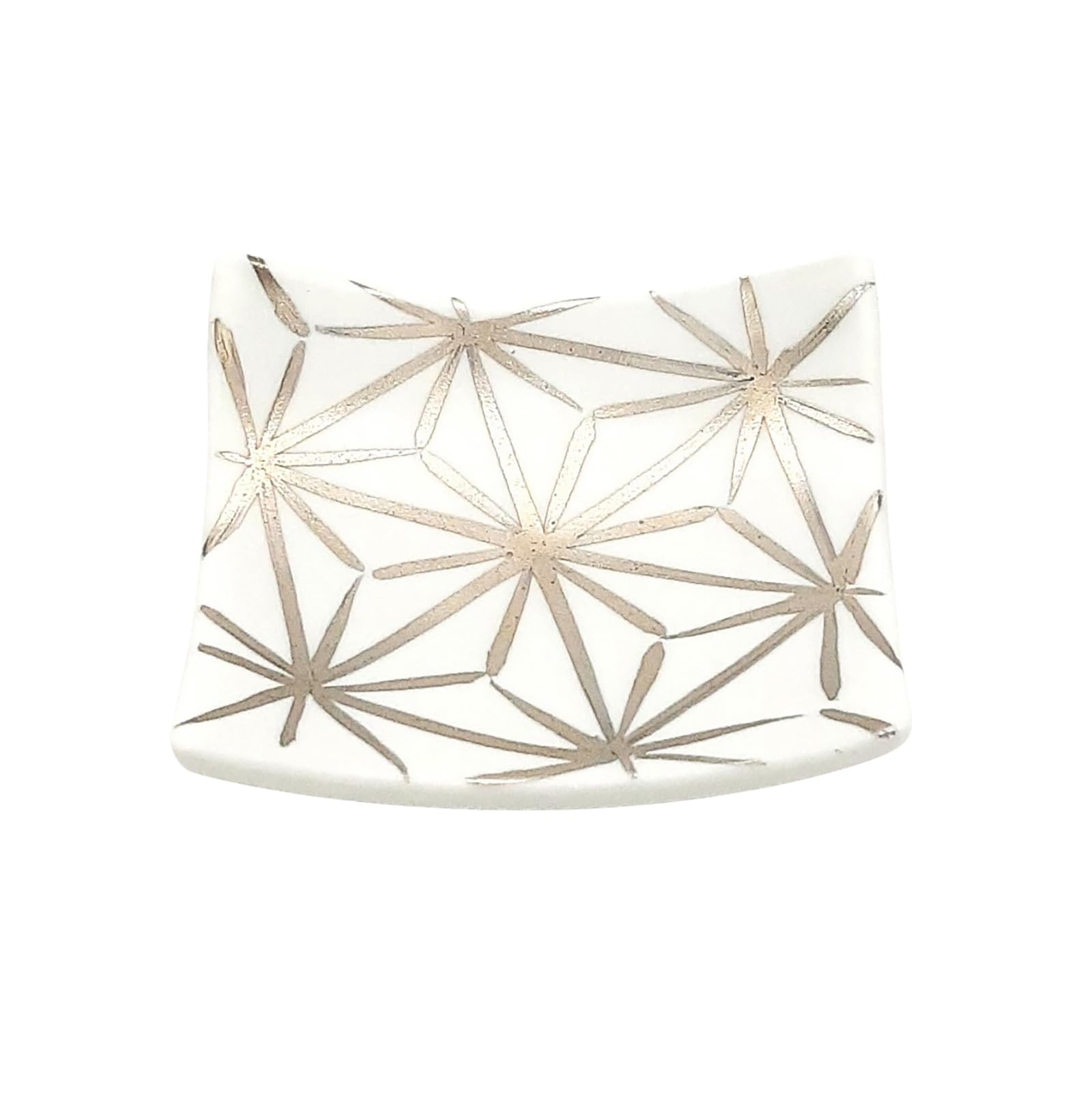 

Arita ware chopstick rest with hemp leaf Seitouen pattern, silver,