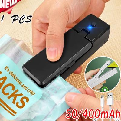 1Pcs Mini Sealer 2 In 1 Rechargeable Portable Bag Convenient Protable Food Bag Sealing Machines for Plastic Snack PVC Bags Outdoor Picnic Campaign