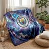 Manchester City Theme Blanket Soft Flannel Blanket Plush Throw Blanket Cozy Sofa Bed Blanket for Home Decor
