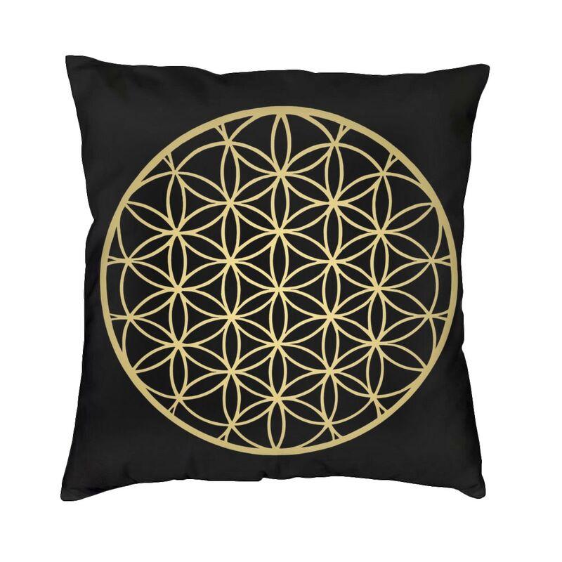 Sacred Geometry Flower Of Life Kuddfodral 45*45cm för vardagsrumssoffa Geometrisk Mandala Kuddfodral Sammets örngott