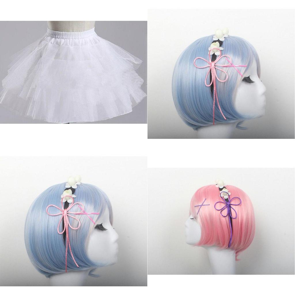 Elegant Zero Kara Hajimeru Isekai Seikatsu Twins Ram/rem Versatile Cosplay Maid Dress With Matching Headwear