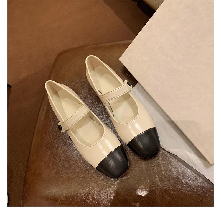 

Grape mother, the same style, French small fragrant style, retro Mary Jane thick heel, medium heel single shoes, genuine leather ballet wedding shoes 40