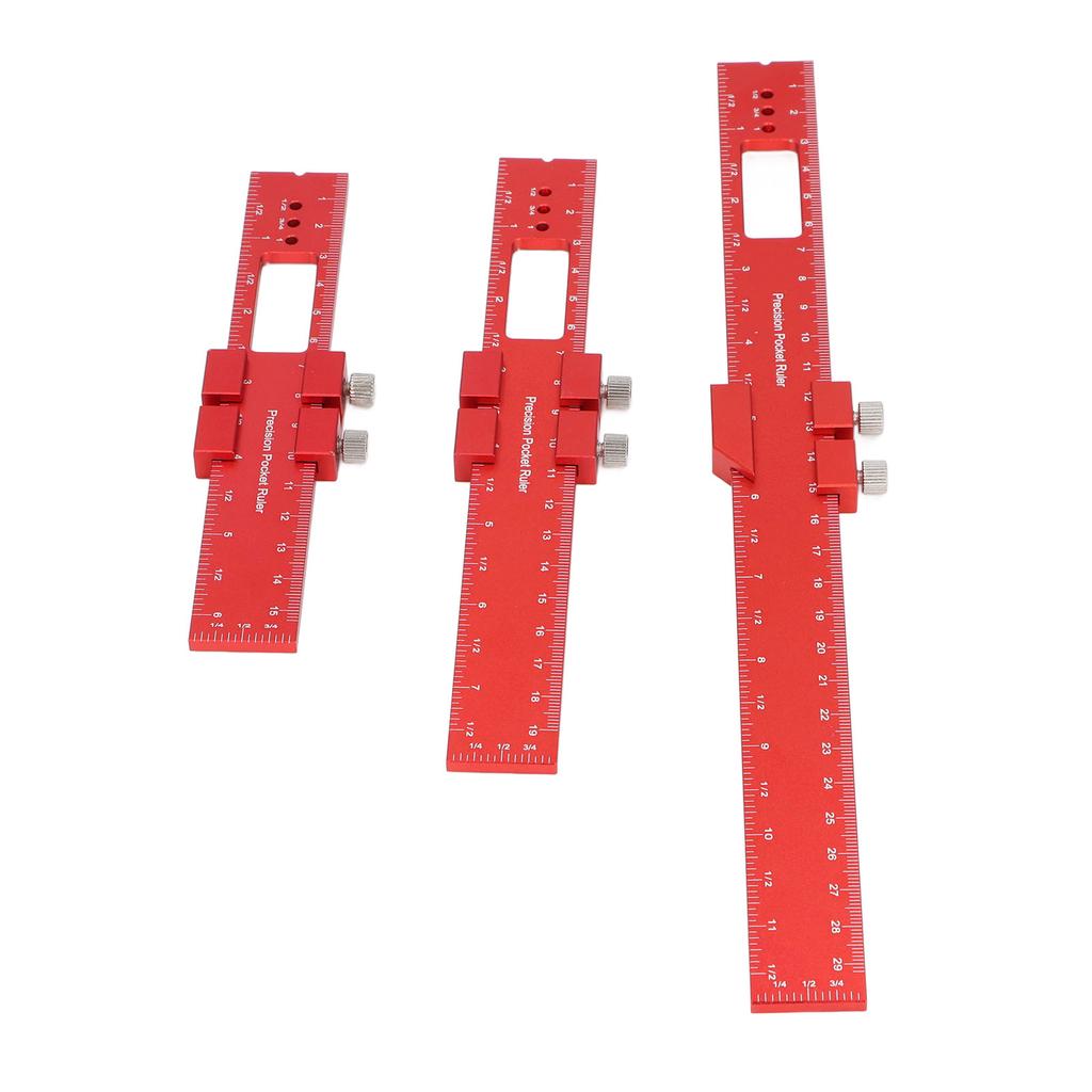 3Pcs Metal Slide Ruler Inch Metric Stop Marking T Type CNC Scribing Measuring Aluminum Woodworking R
