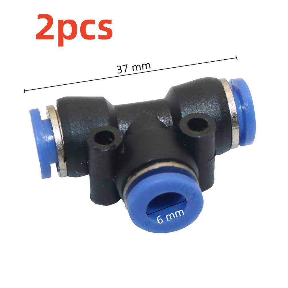 

Tee Connector Pneumatic 3-Way Quick Fittings 6mm 8mm 10mm 12mm OD Hose Tube Push In Air Gas Fitting Adapters 2 Pcs None