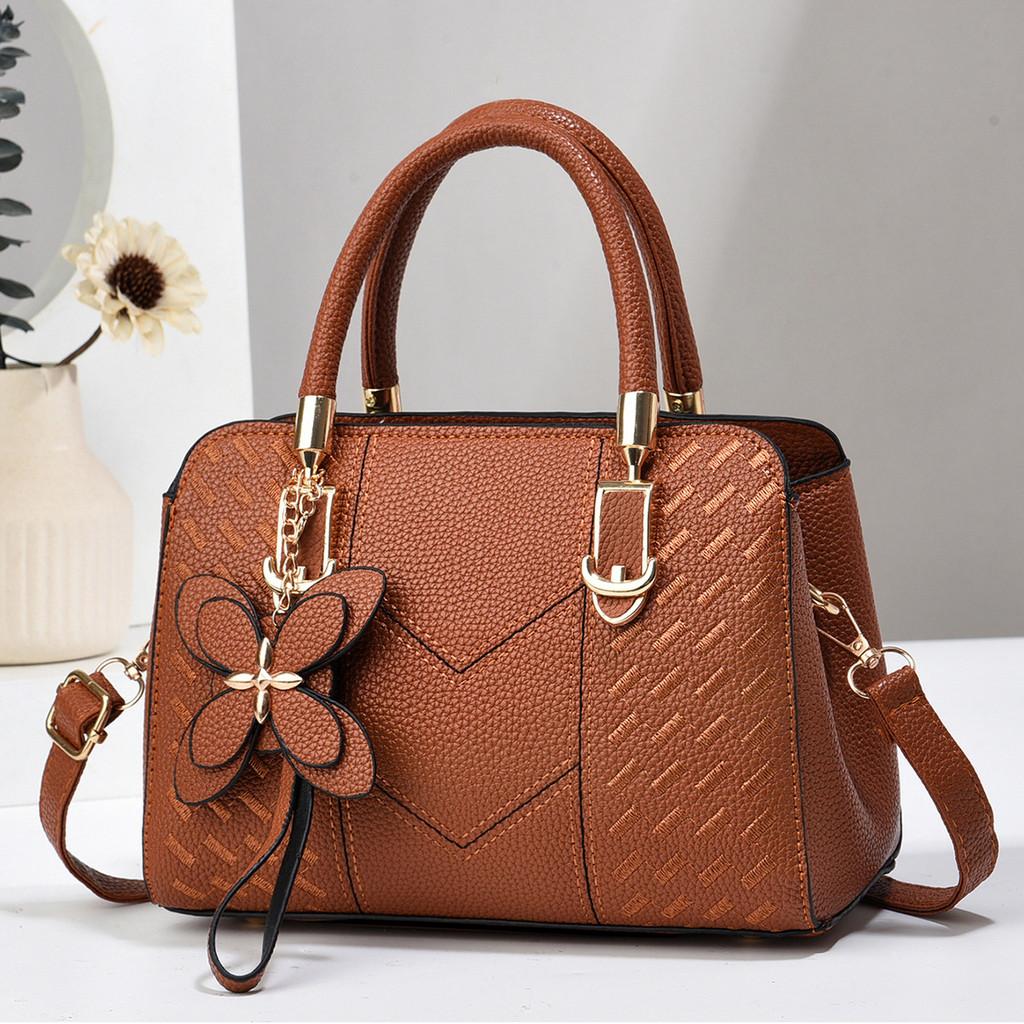 Stylish Large Capacity Pu Shoulder Bag For Women 2024 Featuring Embroidered Design жёлтый