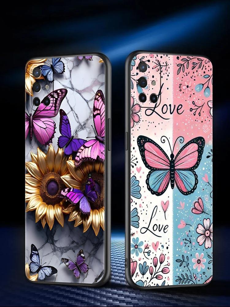 Fashionable Butterfly Flower Phone Case For Oneplus 13R 13 12R 11 10T 10R Nord N100 N200 N10 10 9 9R 9RT CE 3 2 Z Pro Soft TPU