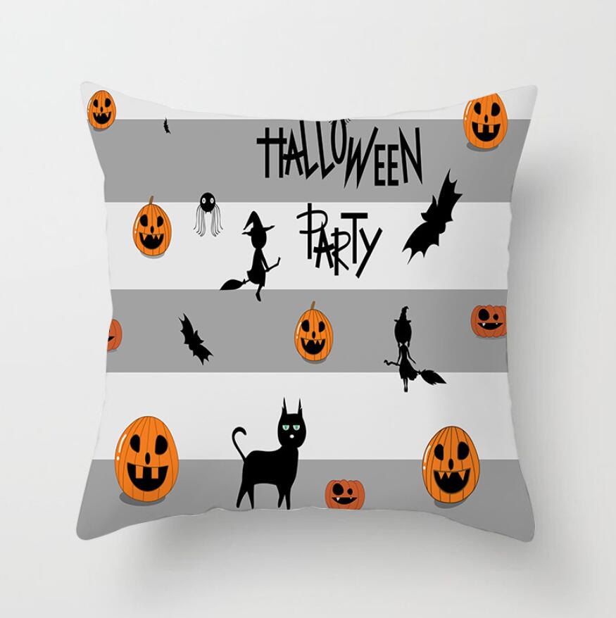 New Style Hello Halloween Print Pillow Case Polyester Festival Home Decor Fabric Sofa Pillowcase Comfortable Car Cushion Cover