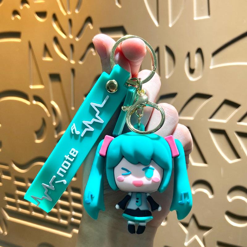 Hatsune Miku Resin Keychain Anime Cartoon Pendant Couple Bag Car Key Chain Cute Gift Single opp bag packaging