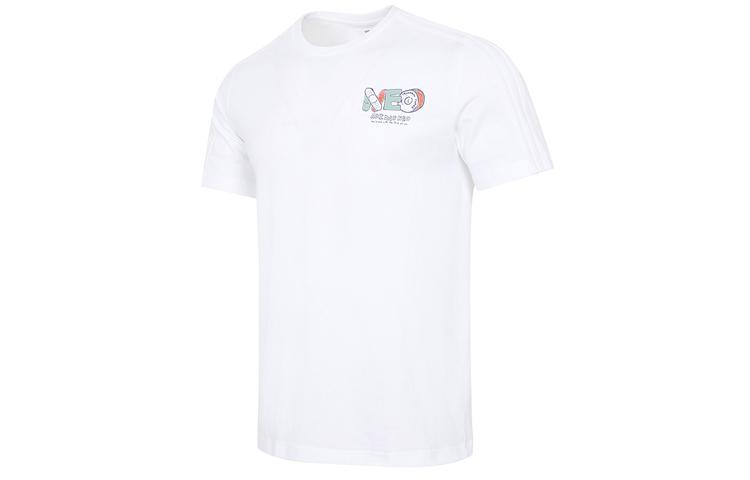 Adidas Neo T Shirts Men s White Crew Neck Moderate Straight Fit GR6921 S
