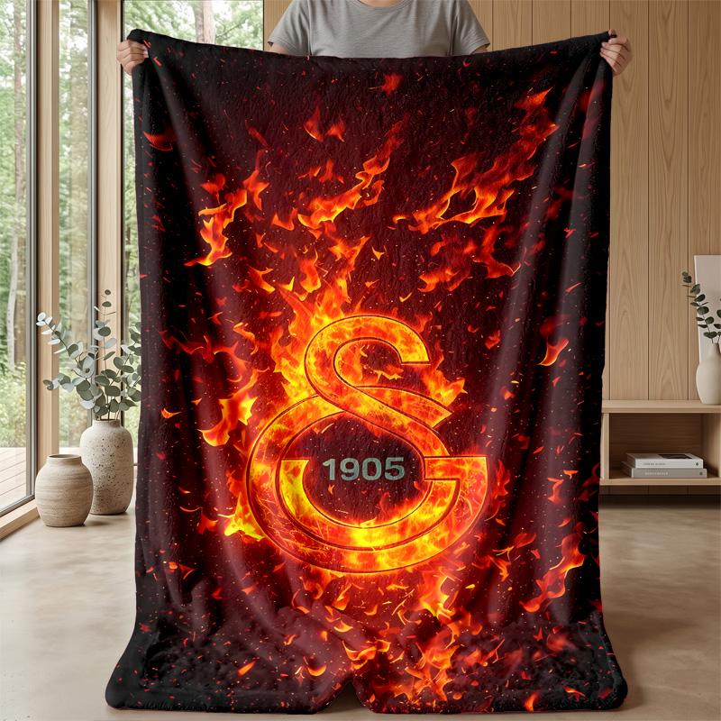 Galatasaray Theme Blanket Soft Flannel Blanket Plush Throw Blanket Cozy Sofa Bed Blanket for Home Decor