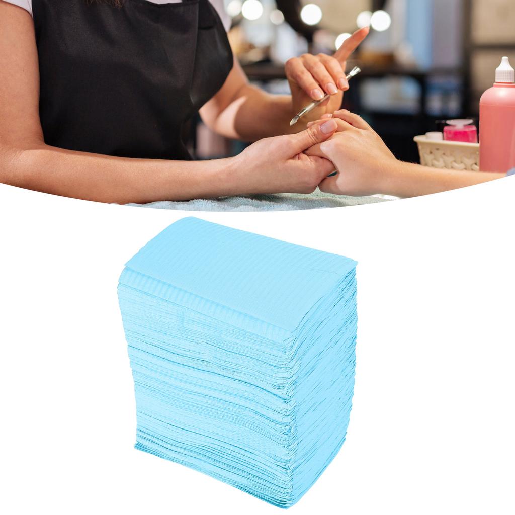 125 Pcs Disposable Nail Table Mat Soft Table Towel Waterproof Foldable Nail Tip Art Pad for Salon