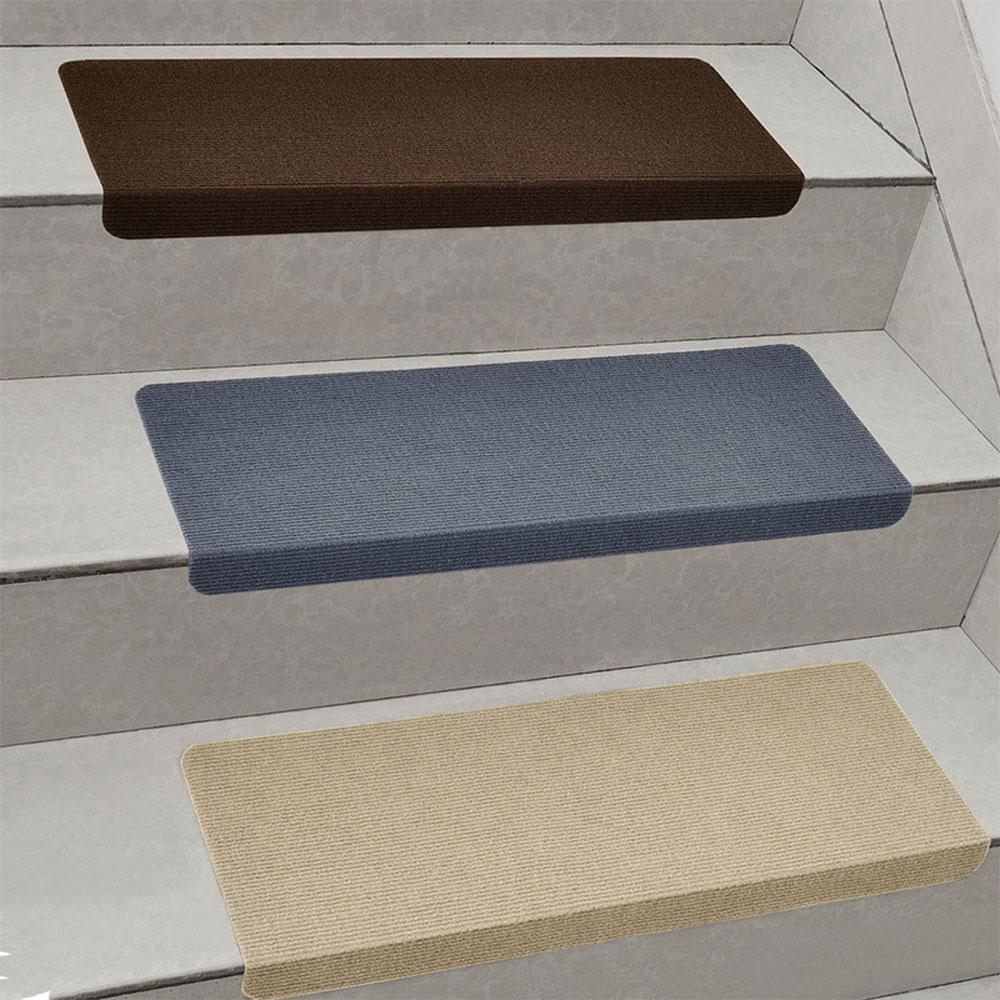 Stair Treads Anti Slip Carpet Mat Self Adhesive Multipurpose Stair Mat for Wooden Steps 9.44x25.19in Coffee