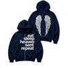 New European and American personalized printing sweater long-sleeved pullover hooded zipper shirt retro jacket street trend