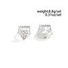 Niche Design Pearl Hollow Heart Rings Set Ins Metal Sliver Color Tapping Pleated Irregular Heart Ring Fashion Jewelry