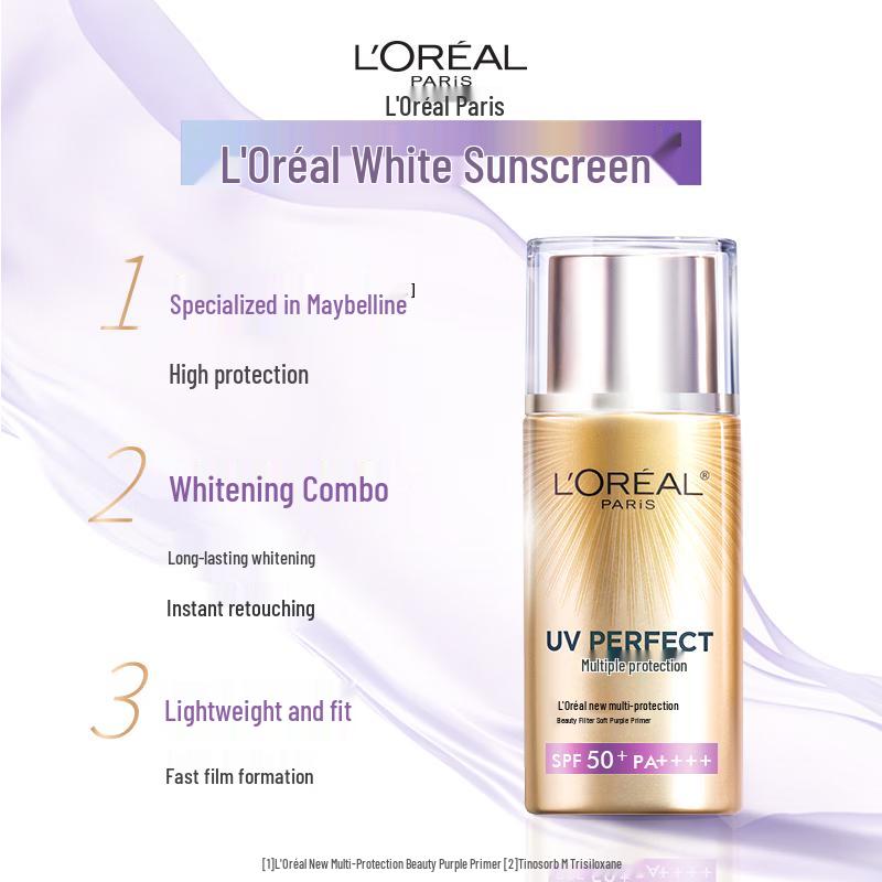 L'Oréal UV Defender Crema Solare Sbiancante con Tonalità Viola SPF50+ PA++++