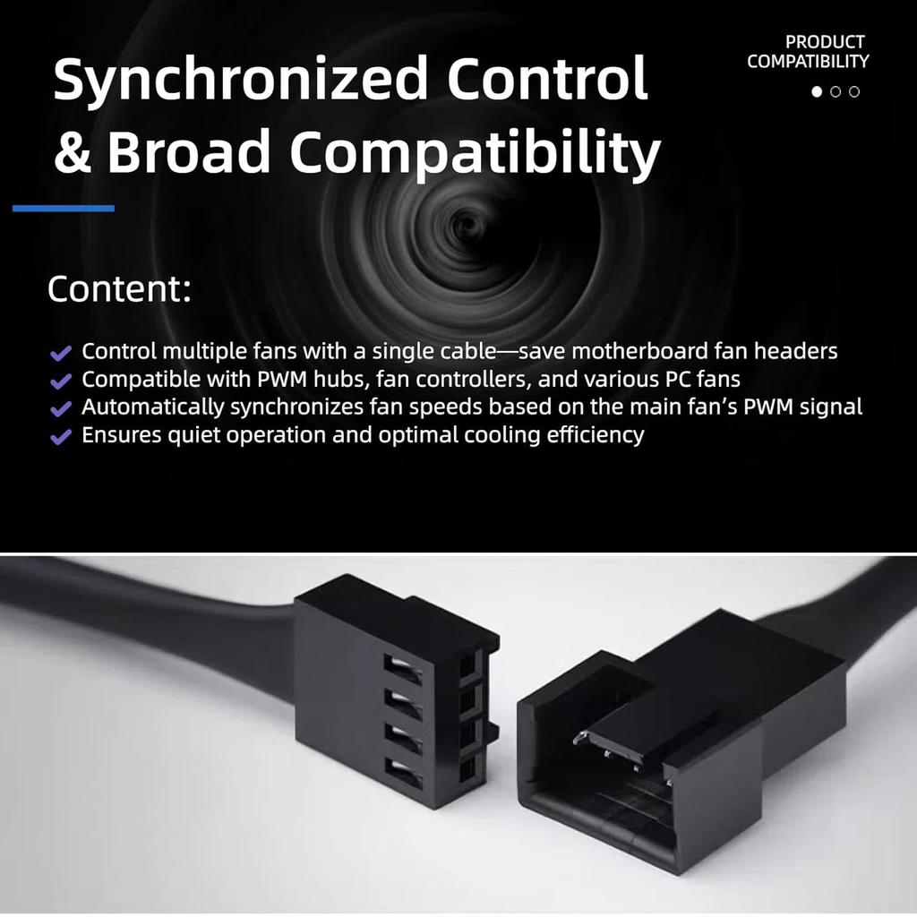 4-Pin PWM Fan Splitter Cable - PST Extension,Fan Splitter,pc Fan Splitter,pwm Fan Splitter,Daisy Chain Pc Fans,Fan Splitter 4 Pin,4 Pin Fan