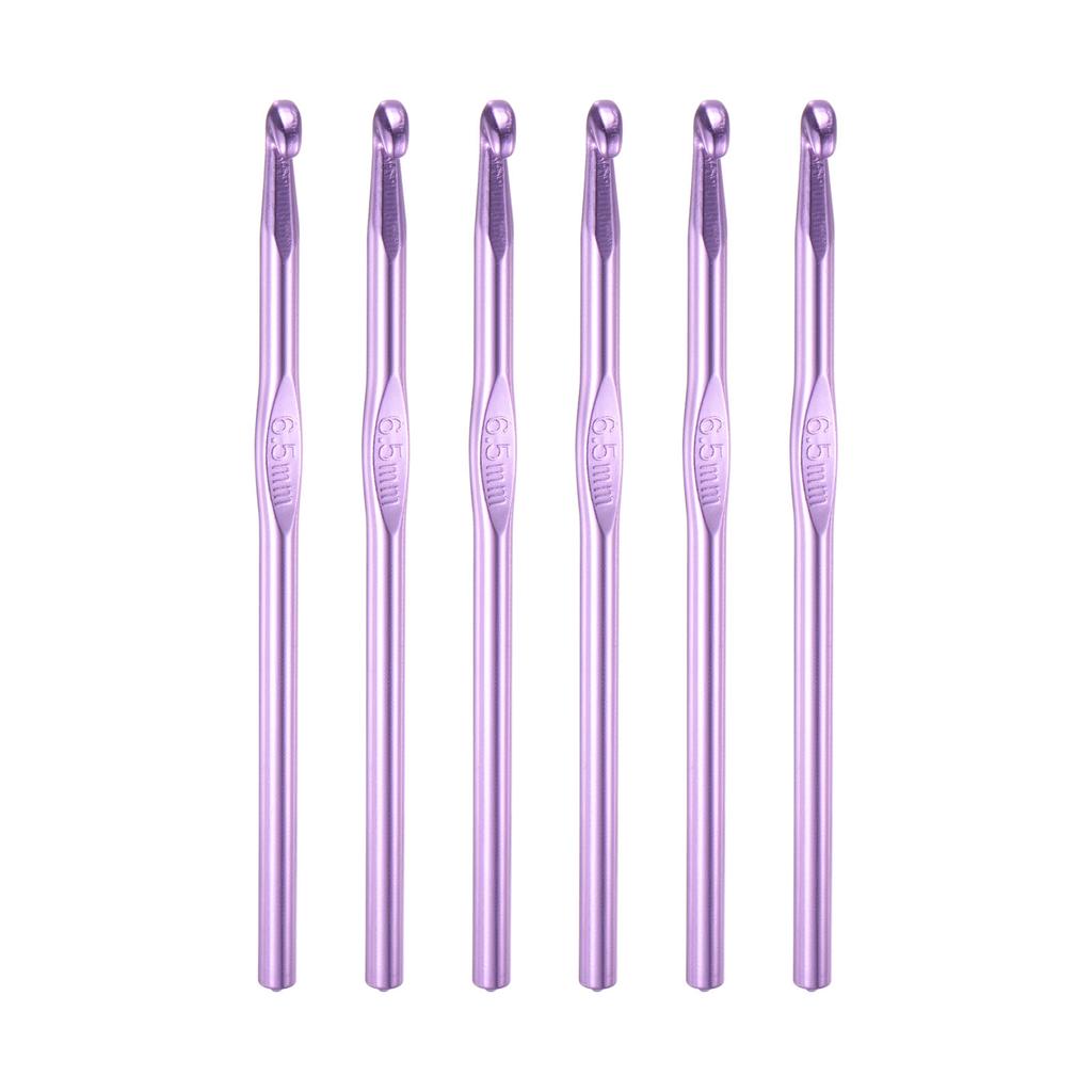 6pcs Aluminum Crochet Hook 2mm-10mm Knitting Needles for DIY Craft Yarn