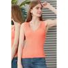 Ärmellose, schmale Sommer-Strickbluse mit Leiterkragen