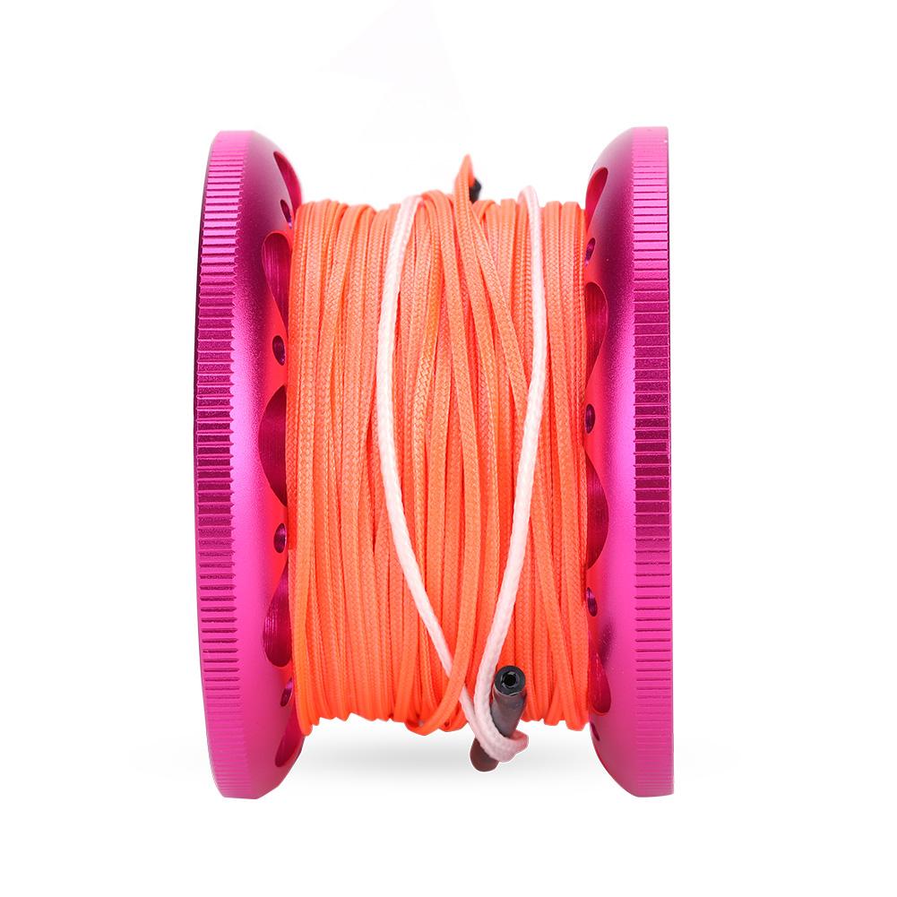 30M Mini-Tauch-Aluminiumrolle Spule Leine mit Edelstahl-Karabinerhaken (Schwarz)