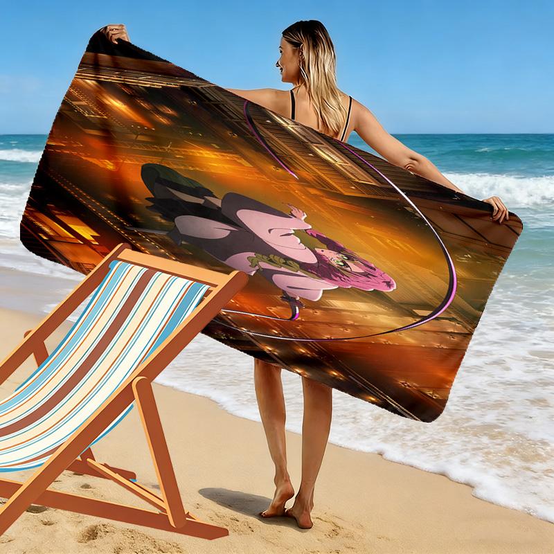 Dynamic Duo Power Mystery Beach Towel Beach Soft Swim Quickdrying Swim Towel Outdoor Pool Towel Travel and Vacation Towels Outdoor Picnic Beach Mat