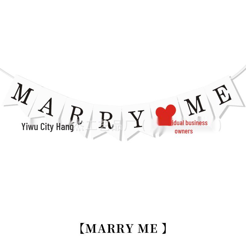 

Romantic Wedding Proposal Fishtail Love Letter Flags Decoration