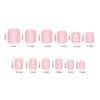 24Pcs  Sweet Gradient Pink Glitter  Press On Square Head Fake Nails With Glue Artificial Removable False Nails