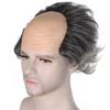 Synthetic Old Men Grey Wig Set with Mustache and Eyebrows Bald Cap with Hair On Sides Balding Grandpa Wigs Costume Halloween Wig