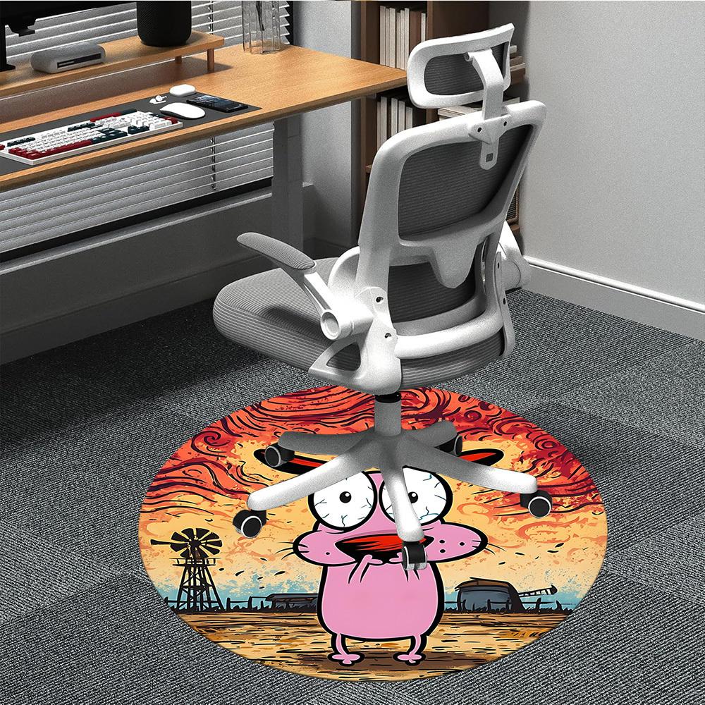 

1pc COURAGE The Cowardly Dog Office Round Area Rug,Bedroom Living Room Home Decor, Room Deco a1016125 80cm by 80cm