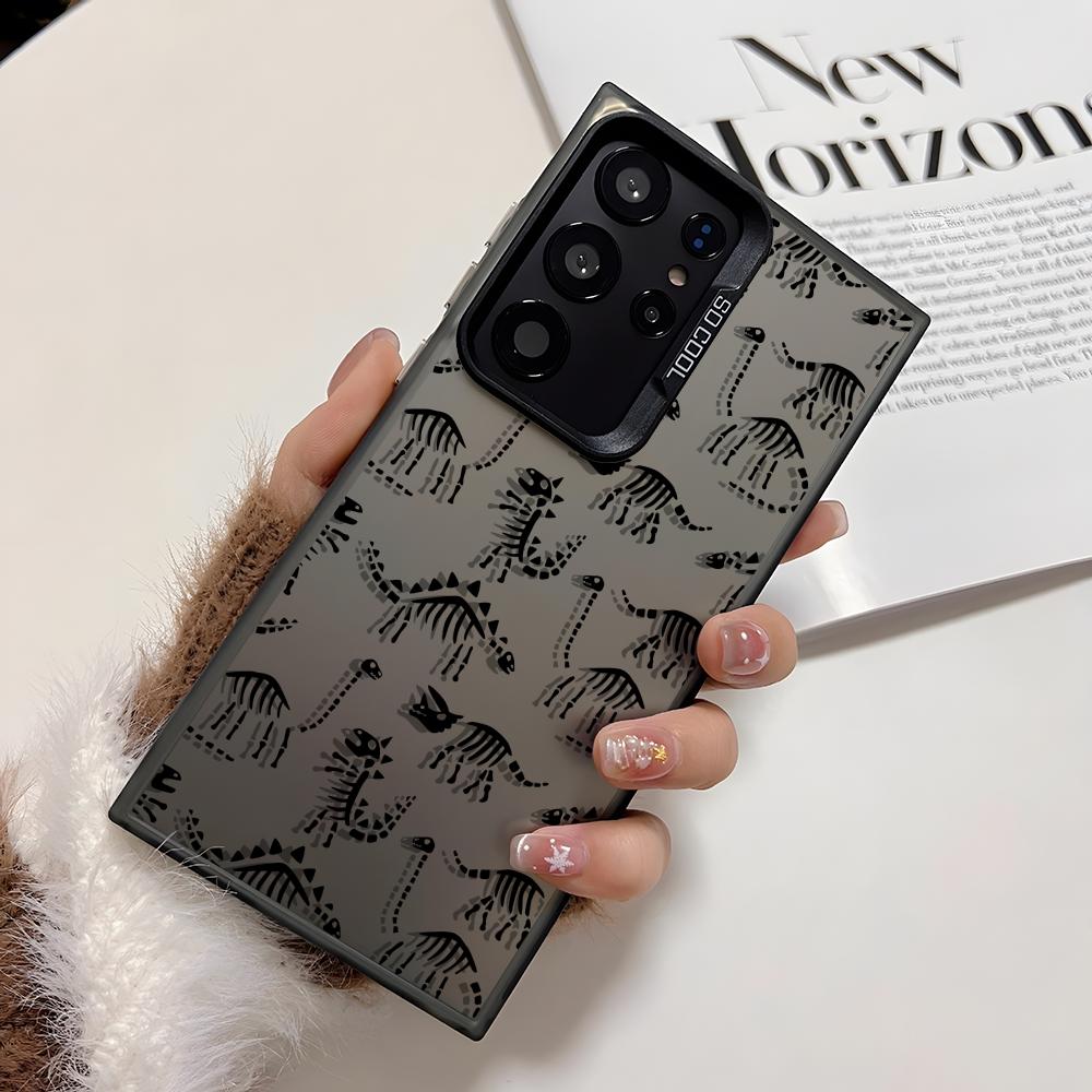 

Cool Dinosaur Fossil Bones Phone Case For Samsung Galaxy S25 Edge S24 S23 S22 S21 S20 Ultra Funda Silicone Silver Cover Galaxy S21 FE 5G