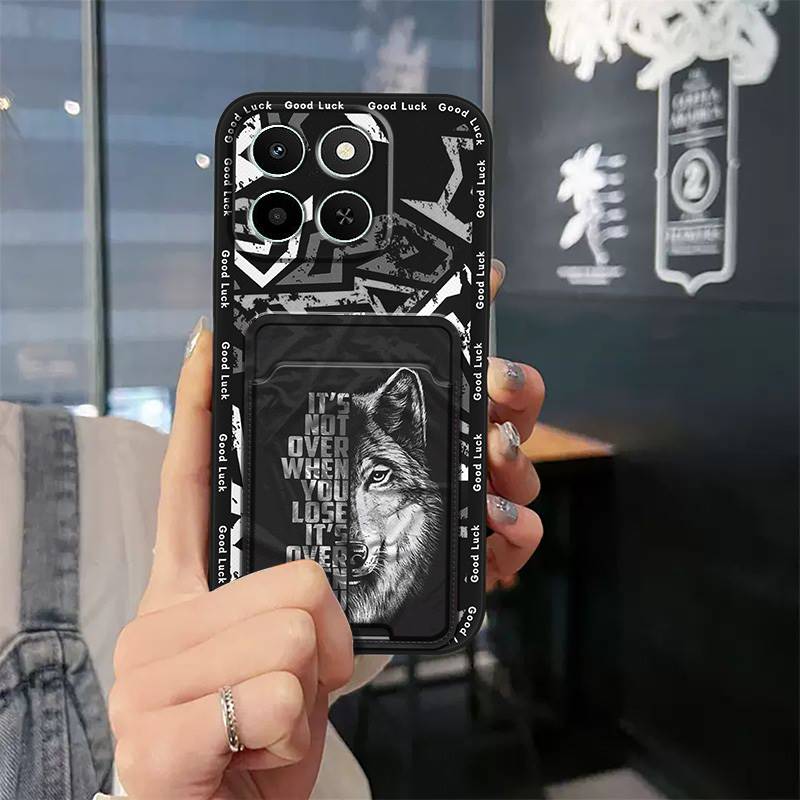 Cartoon Card Slot Phone Case For Honor X6c Durable Silicone Full Wrap TPU Fashion Design Cute Back Cover Waterproof