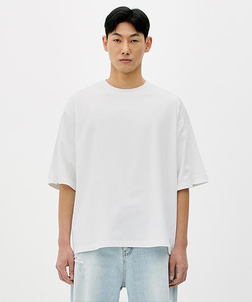 ERRORS EXCEPTED Hs501Wh Asymmetrical Short Sleeve T-Shirt (White)