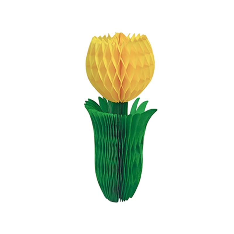 

1Pc Easter Tulip Honeycomb Ball Hanging Decoration Spring Summer Flower for Kids Birthday Party Table Centerpiece Decor M жёлтый