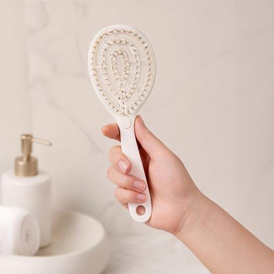 Self Cleaning Vented Hair Brush for Women, Scalp Massage Paddle Brush for Wet Dry Hair, Blow Drying Hair Detangler Brush