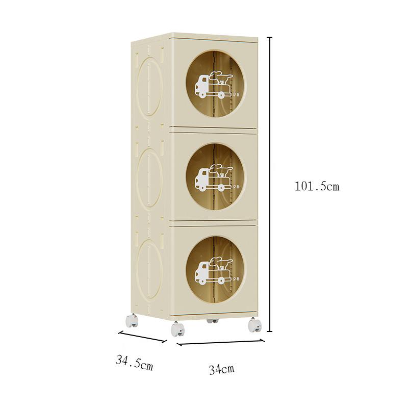 Household Storage boxes 1/2/3/4l arge-capacity multi-layer multifunctional folding storage cabinet toys can be moved simple dust-proof storage box