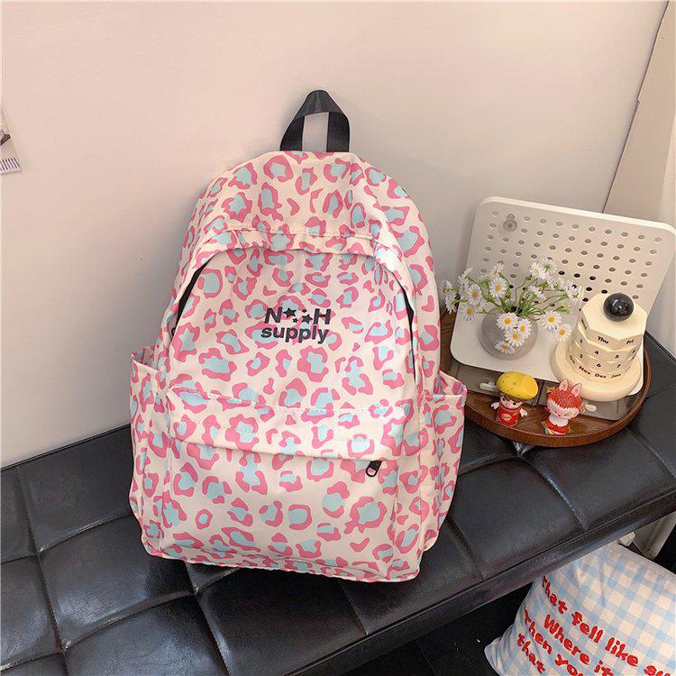 

Большой рюкзак с леопардовым принтом для девочек, стильная и вместительная сумка в стиле инс для школы
