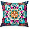 Home Decor Colorful Mandala Pattern Digital Printed Pillow Covers Pattern Cushion Cover Suitable for Sofa Bedroom Car Pillow