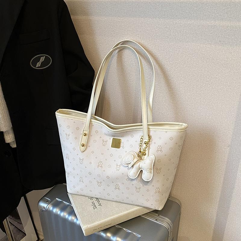 

Повседневная рабочая сумка для поездок, женская, большой вместимости, новая, осенне-зимняя, универсальная на плечо, модная сумка-тоут белый