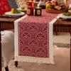 Jacquard Ethnic Style Table Runner with Tassel Tablecloth Table Flag Table Cover  Table Decor
