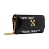 Off-White Graffiti Letter Print Metal Logo Leather Wallet Women wallet Black OWNR020C99LEA0011001