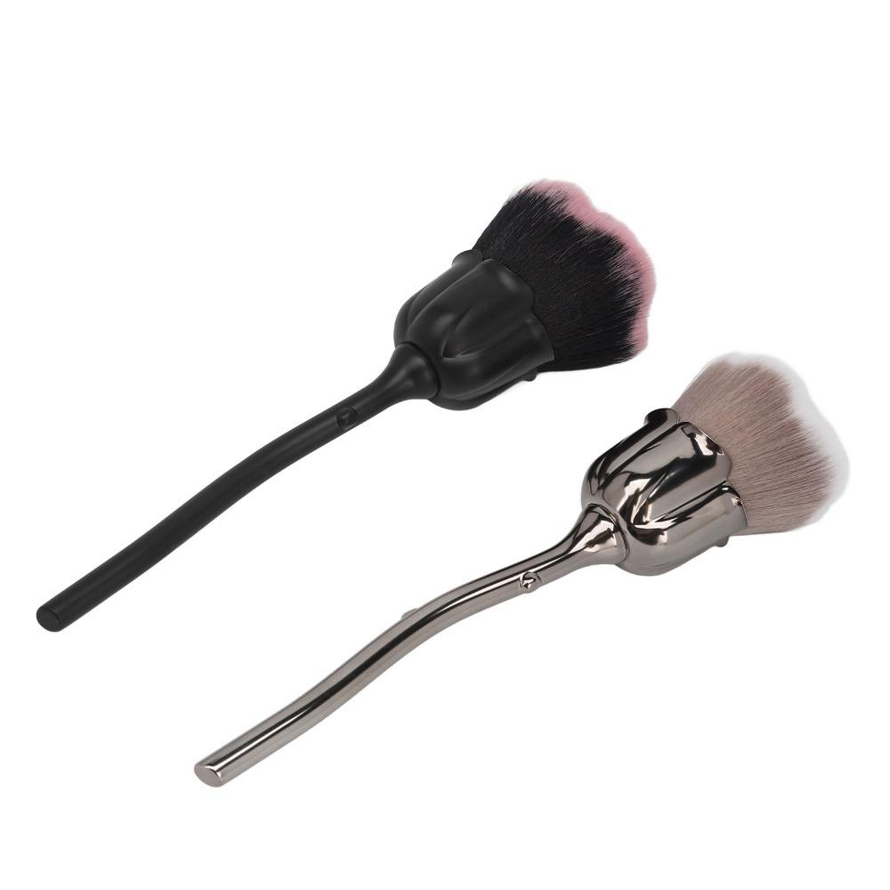 2pcs Rose Shaped Fluffy Powder Brush Fluffy Texture Blush Brush Salon Manicure Work