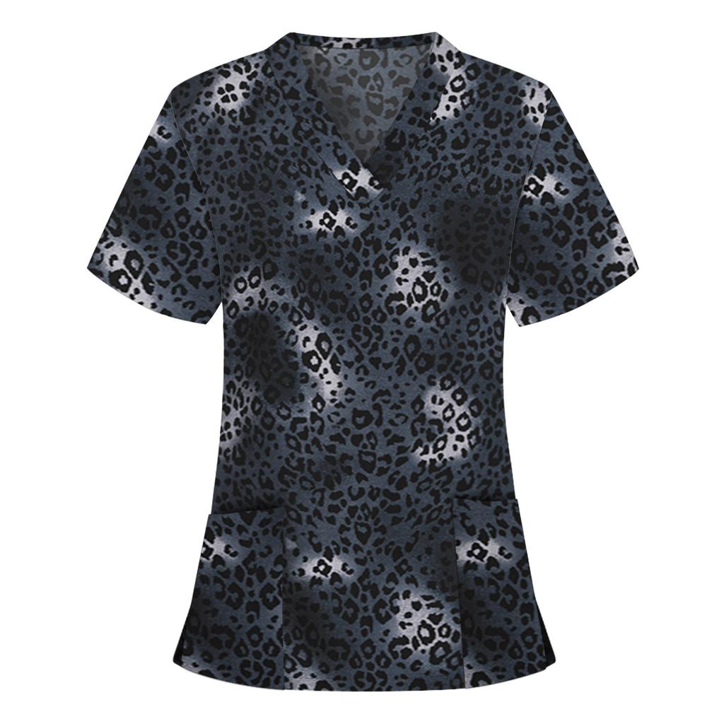 Women Short Sleeve V-neck Tops Working   Blouse