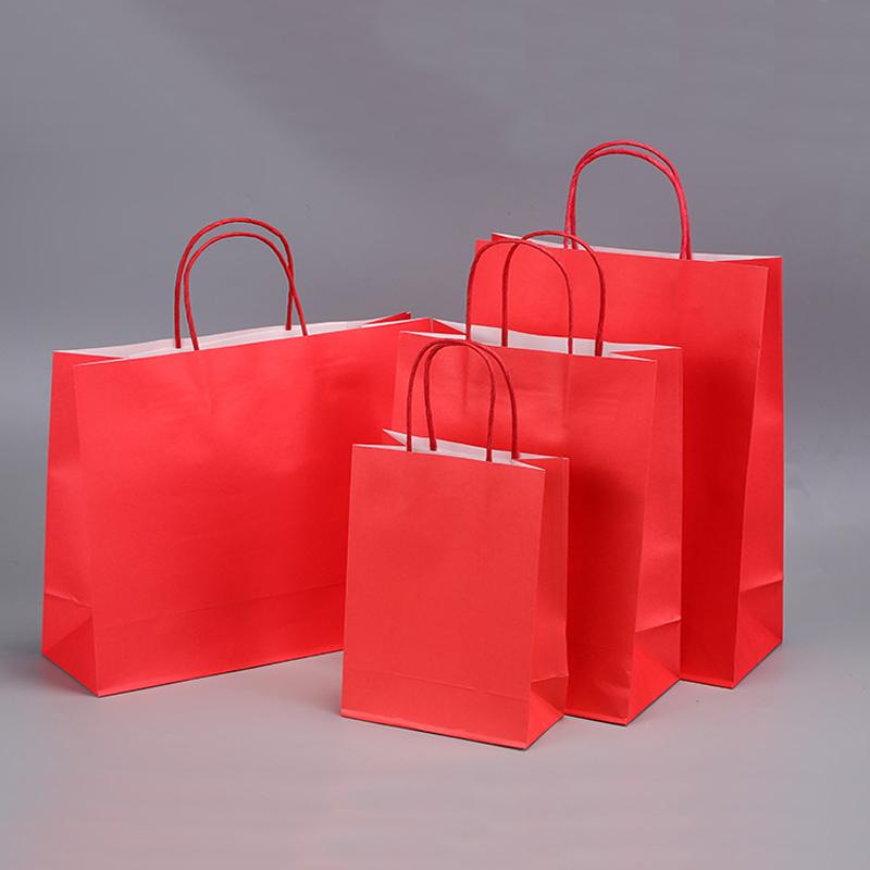 10/25pcs gift kraft paper bags holiday shopping DIY multifunctional recyclable paper bags with handles can be wholesale